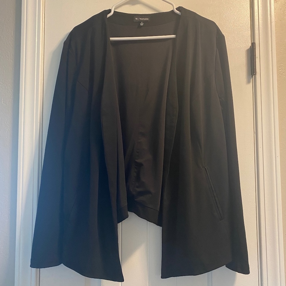 Wantable Black Open Front Blazer Jacket Size 1X